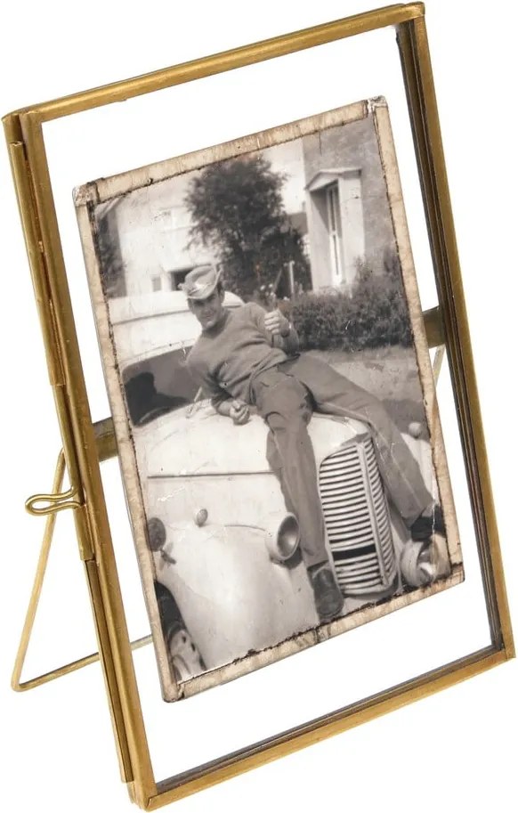 Ramă foto aurie cu picior de susținere din metal 10x15 cm – Rex London