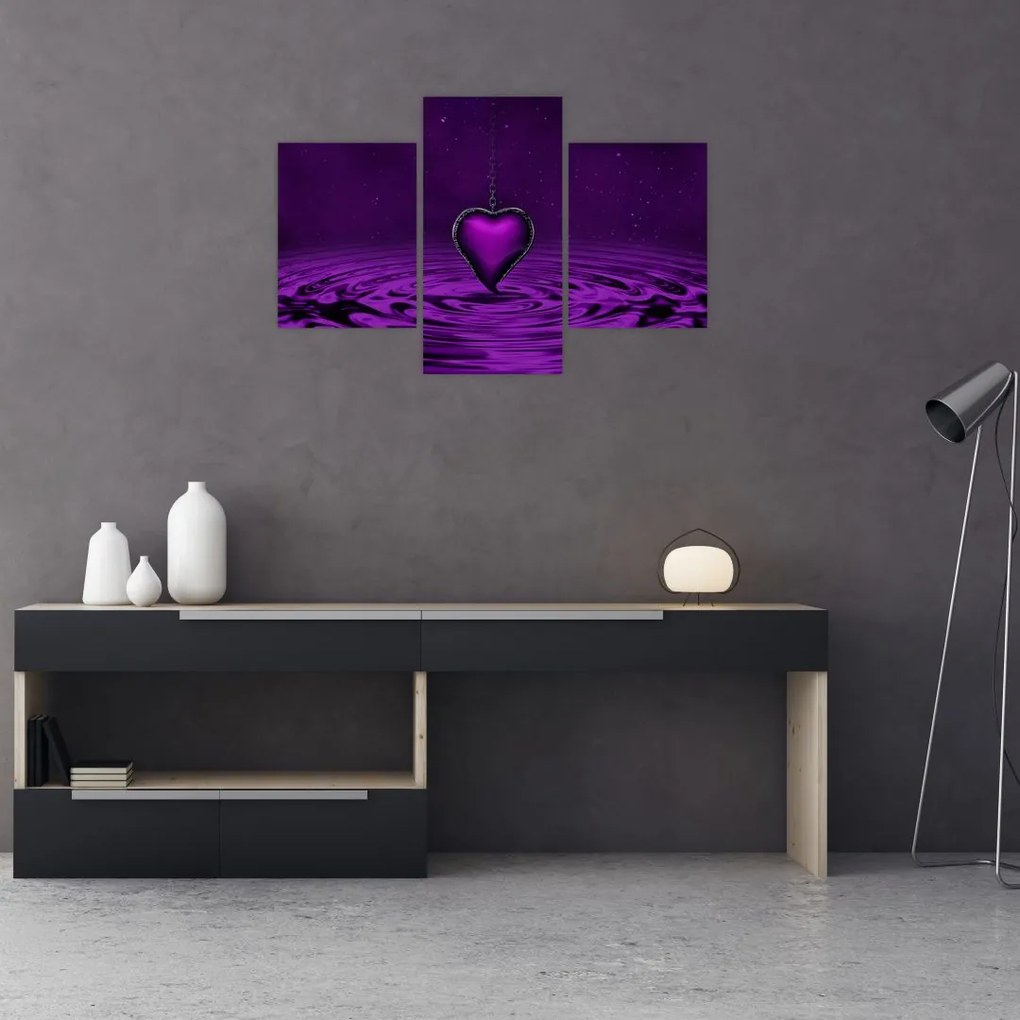 Tablou ci inima violetă (90x60 cm)