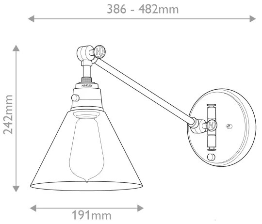 Lampă de perete Hinkley HK-ARTI-1W-HB-CG ARTI 1xE27/60W/230V alamă