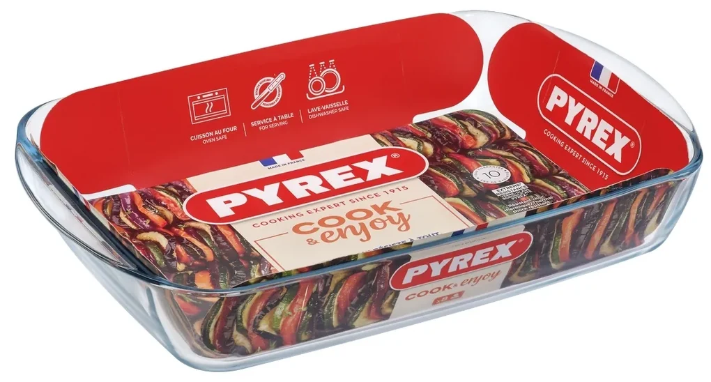 Tavă de copt din sticlă Pyrex 4,9 l, 40 x 27 x 7cm, L