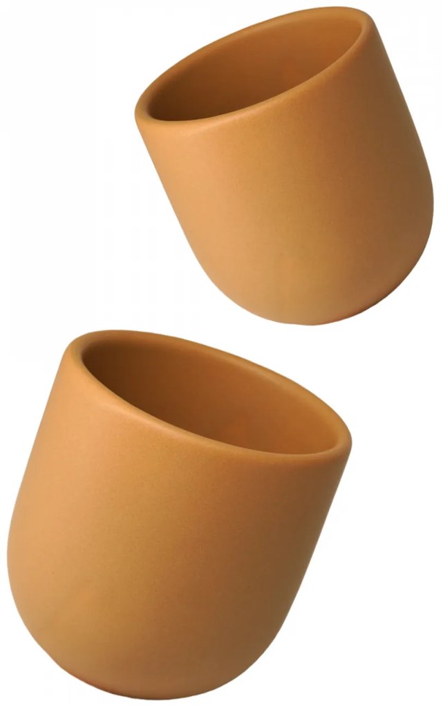 Pahar Cafea Novum (Ocru Galben Pal, 250ml) Gresie Glazurata Manual