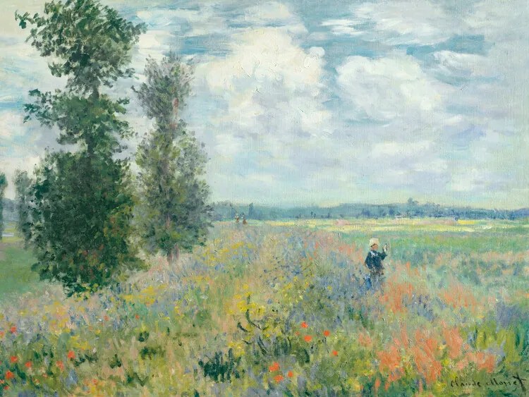 Reproducere Poppy Fields near Argenteuil, Claude Monet