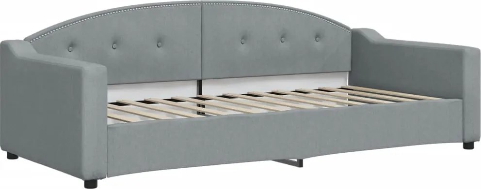 vidaXL Pat de zi, gri deschis, 90x200 cm, material textil