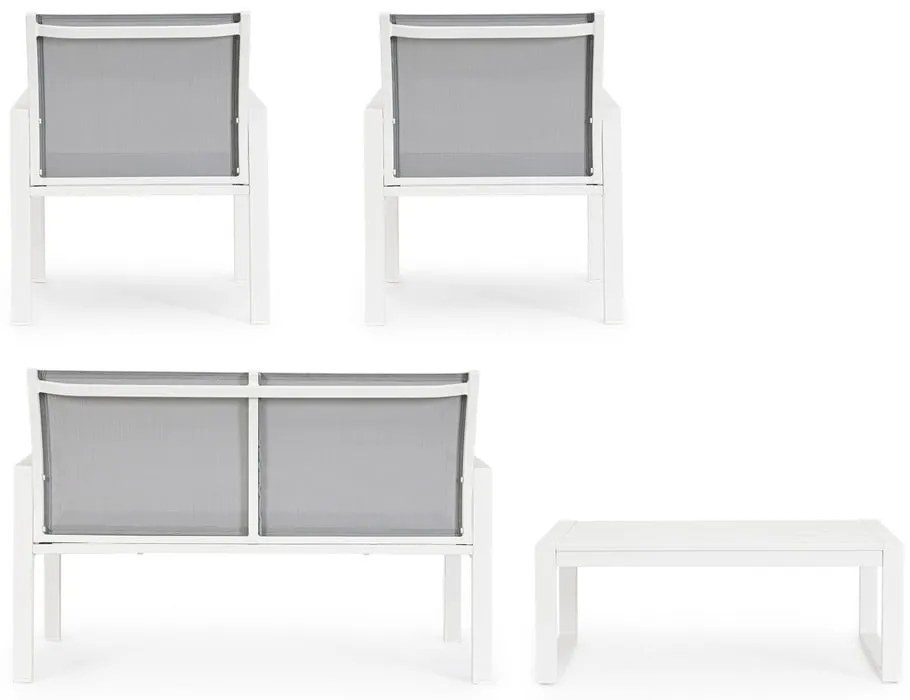 Set mobilier de grădină alb din aluminiu pentru 4 persoane Kallen – Bizzotto