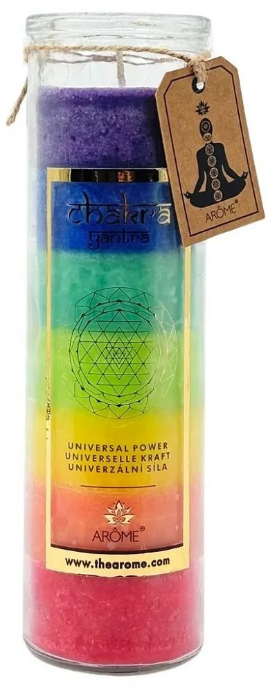 Lumânare parfumată înaltă Arome Chakra forța  universală, 320 g