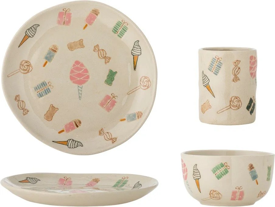 Set de veselă pentru copii 3 buc. din gresie Sweets – Bloomingville Mini