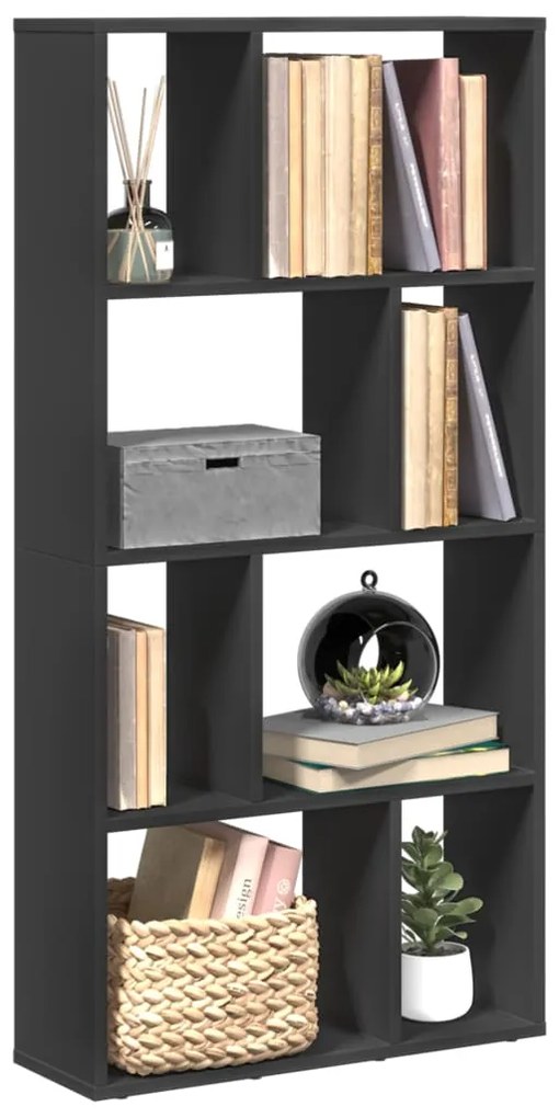 858148 vidaXL Bibliotecă, negru, 60x20x120 cm, lemn prelucrat