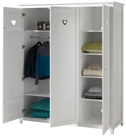 Set Mobilier Cameră Copii AMORI, 6 Piese, Alb, Stil Romantic – Vipack