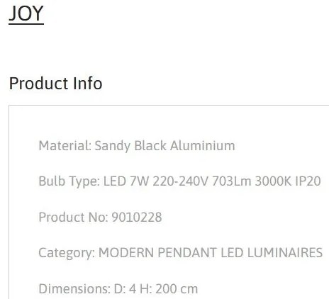 Pendul LED modern design minimalist JOY