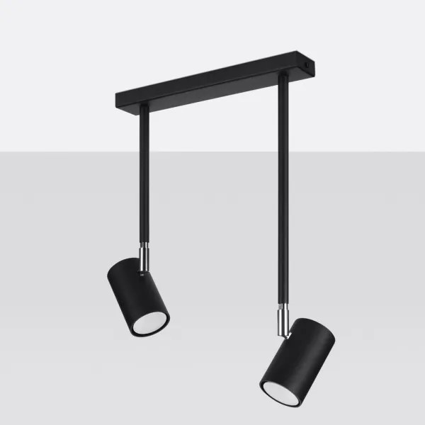 Lustră pe tijă NORANO 2xGU10/40W/230V neagră Sollux SL.1075