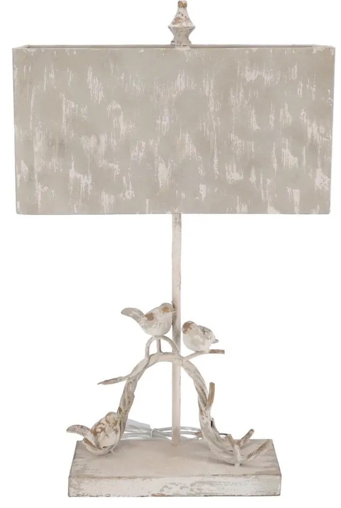 Lampa Shabby Chic Birds metal si rasina h 63 cm