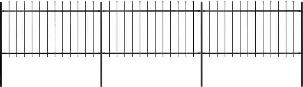 vidaXL Gard de grădină cu vârf tip suliță din oțel 537x100 cm, negru