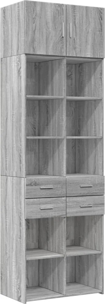vidaXL Dulap de depozitare, sonoma gri, 70x42,5x225, lemn prelucrat