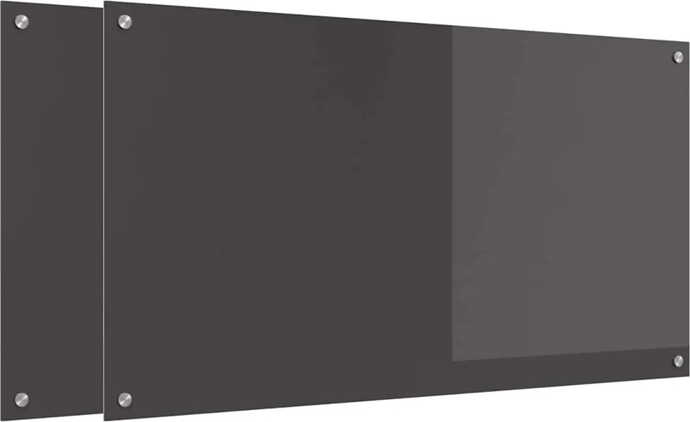 vidaXL Panou de bucătărie 2 pcs Gri închis 110 x 60 cm