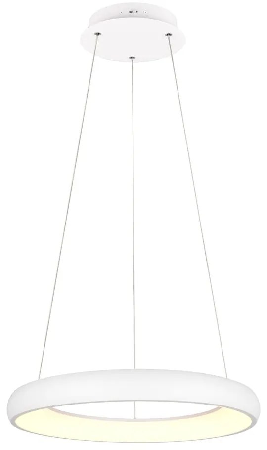 Lustră albă LED cu intensitate reglabilă cu abajur din metal ø 62 cm Cardona – Trio