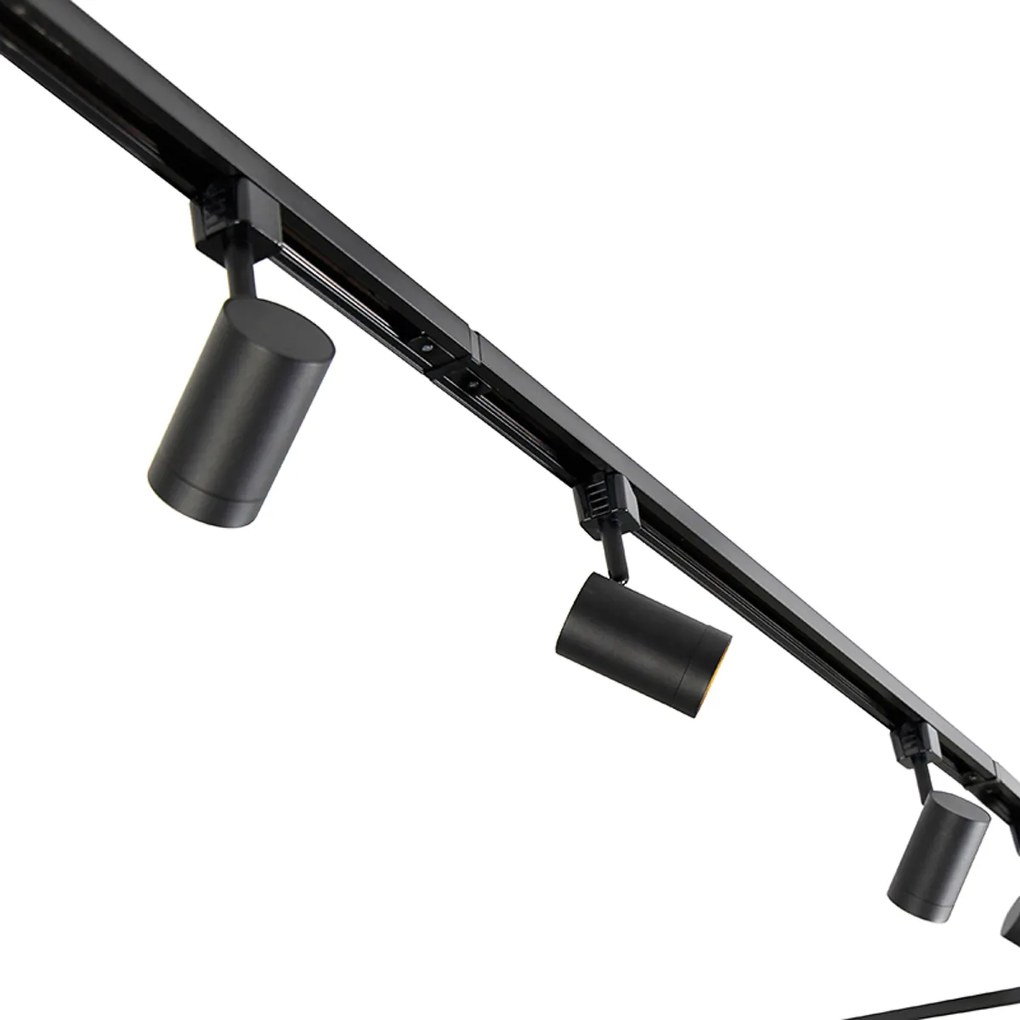 Sistem de șine inteligent negru monofazat 10 lumini inclusiv Wifi GU10 - Jeana