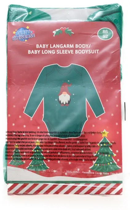 Body pentru copii cu maneca lunga CHRISTMAS BOYS verde - diferite marimi Marime: 74 - 80