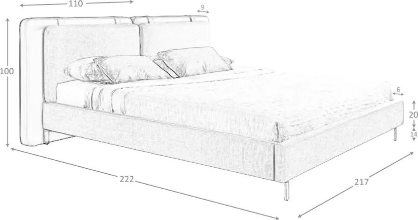 Pat dublu design LUX Allan 180x200cm