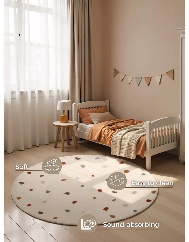 Covor pentru copii crem ø160 cm Funny Dots – Hanse Home