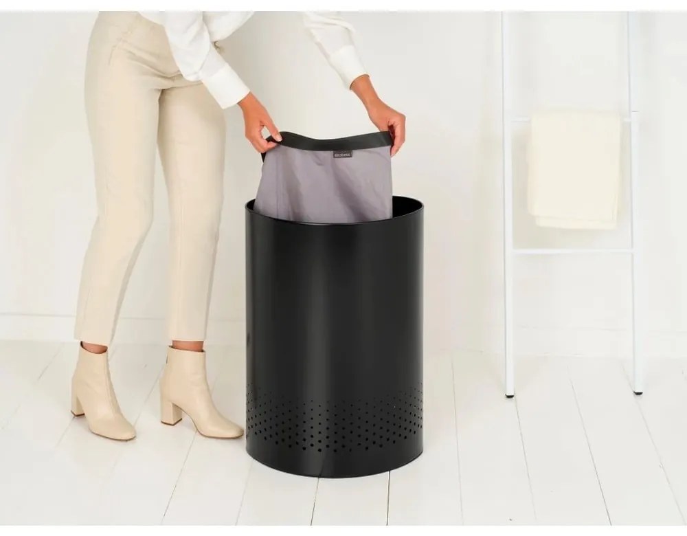 Coș de rufe alb din metal 55 l Selector – Brabantia