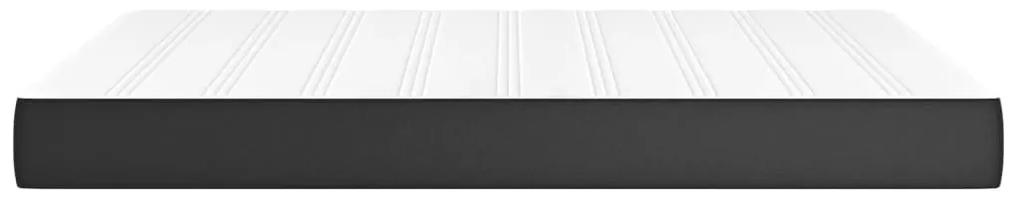 Saltea de pat cu arcuri, negru, 140x200x20 cm, piele ecologica Negru, 140 x 200 cm