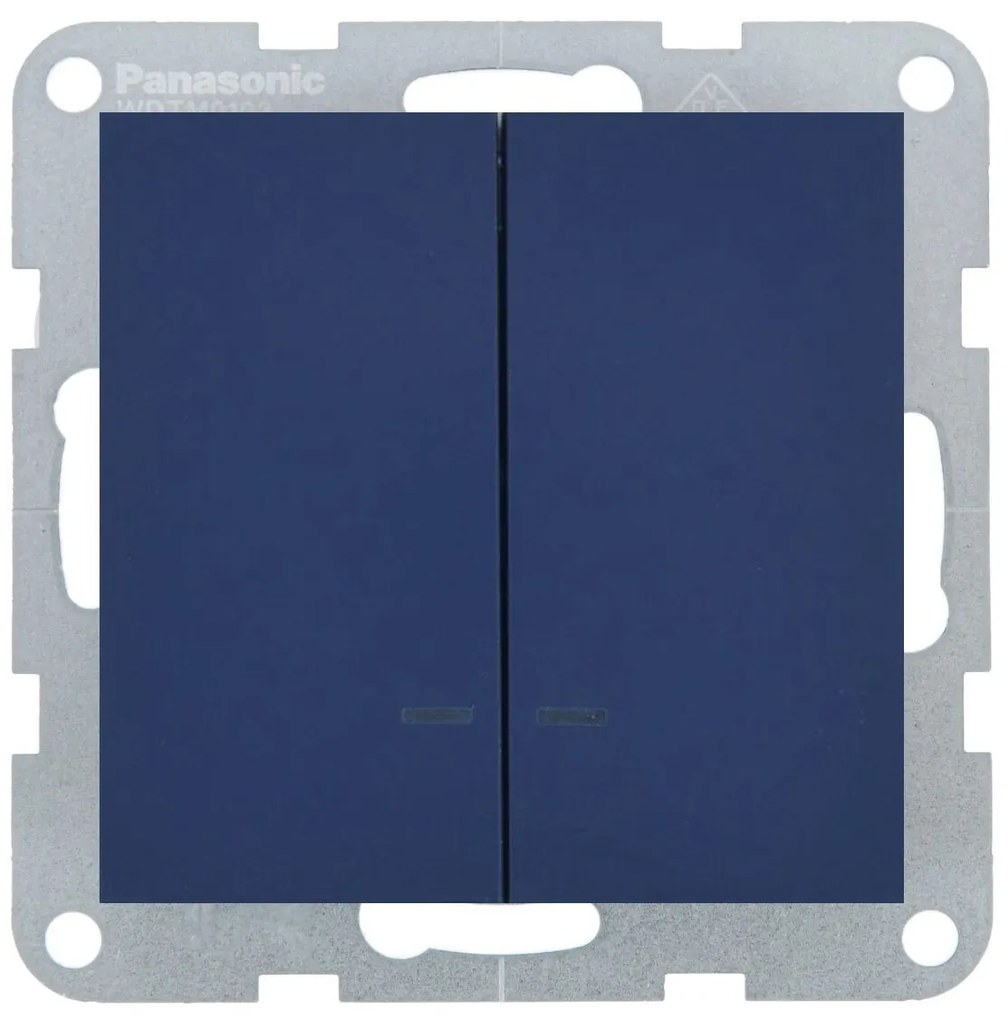 Intrerupator dublu cu led 10A, IP20, Ocean, Panasonic Karre Plus 55 Soft Touch