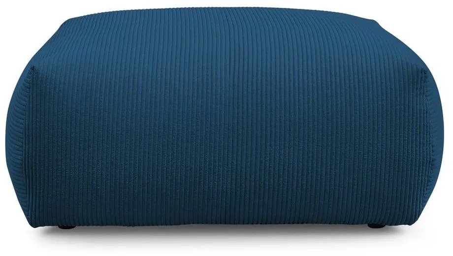 Taburet albastru închis cu tapițerie din catifea reiată Voltaire – Bobochic Paris