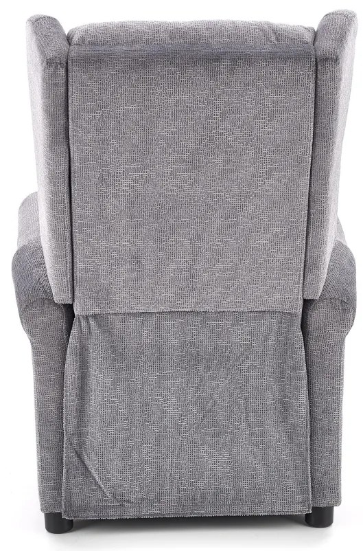 Fotoliu recliner tapitat Agustin gri - H 107-83 cm