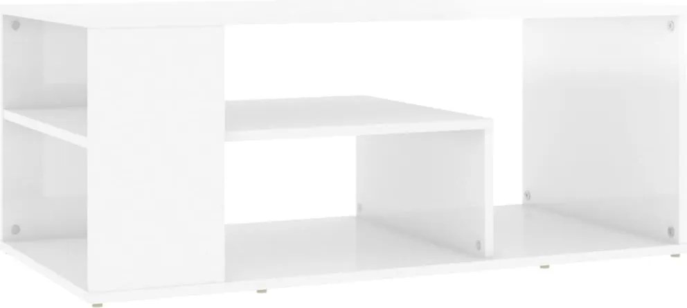 vidaXL Măsuță de cafea, alb extralucios, 100x50x40 cm, lemn prelucrat