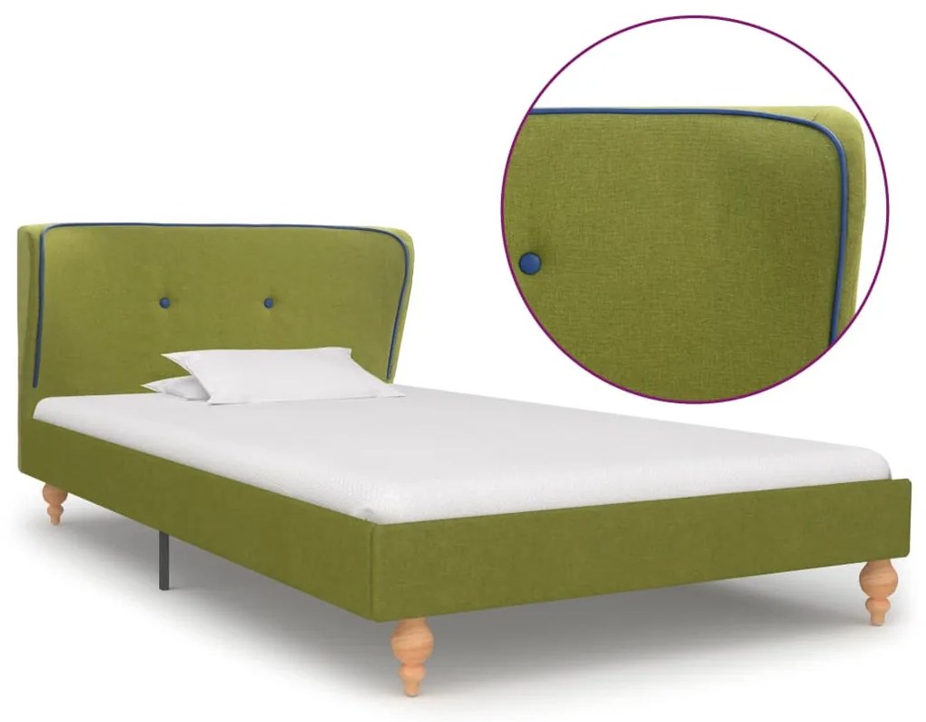 280582 vidaXL Cadru de pat, verde, 90 x 200 cm, material textil