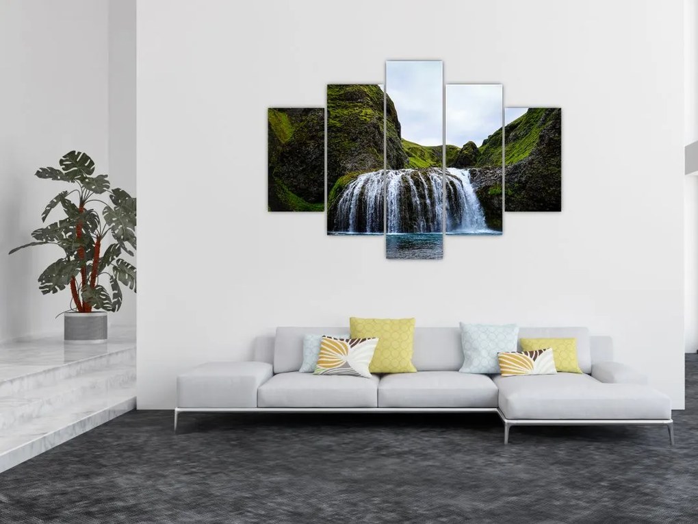 Tablou - Stânci cu cascadă (150x105 cm)