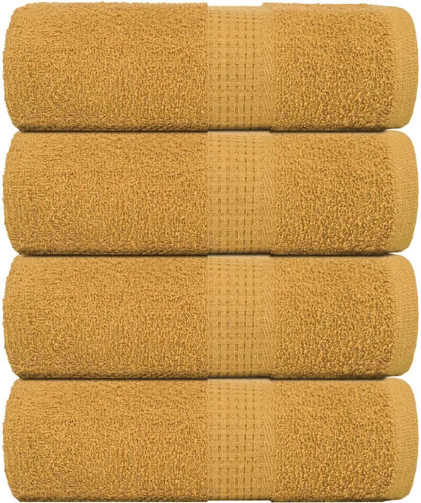 vidaXL Prosoape de baie, FROGN, 4 buc., aurii, 30x30 cm, 360 g/m²