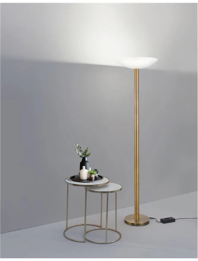 Lampadar LED / Lampa de podea moderna Rocco nickel/alb NVL-9020301