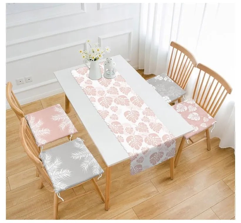 Set napron de masă și perne de scaun 5 buc. Tropical Leaves – Mila Home