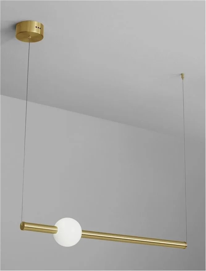 Lustra LED suspendata design modern Neutron auriu