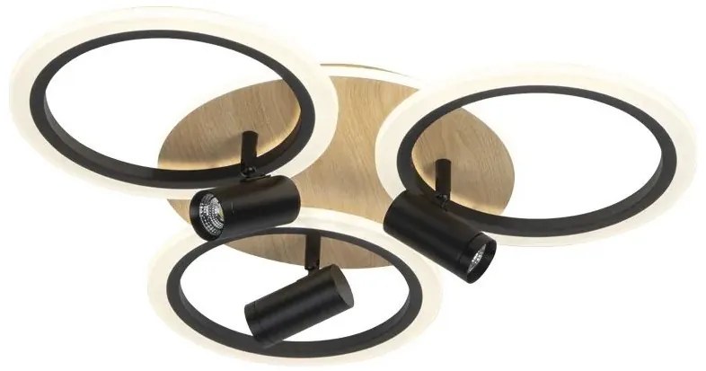 Plafonieră LED dimabilă LED/70W/230V 3000-6500K negru/maro + telecomandă