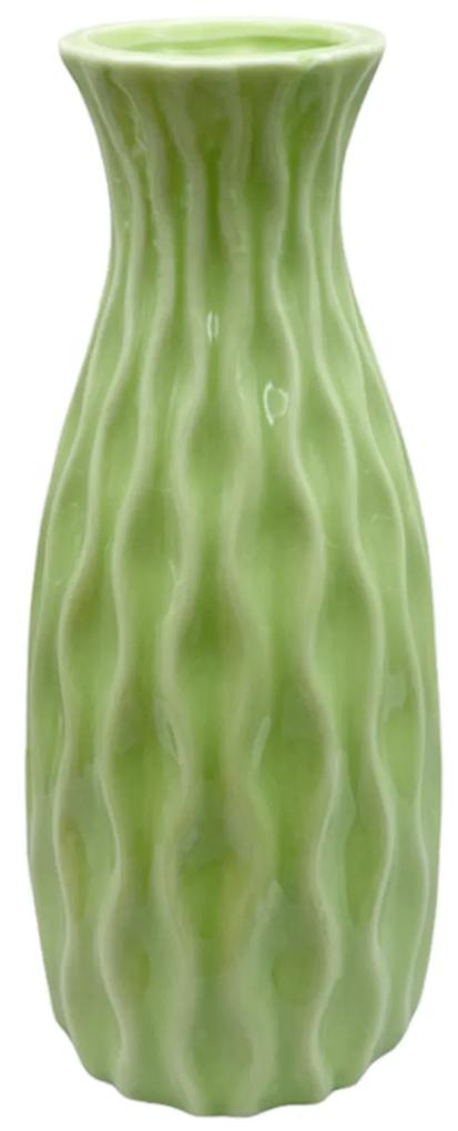 Vaza ceramica Sandra, Verde, 18cm