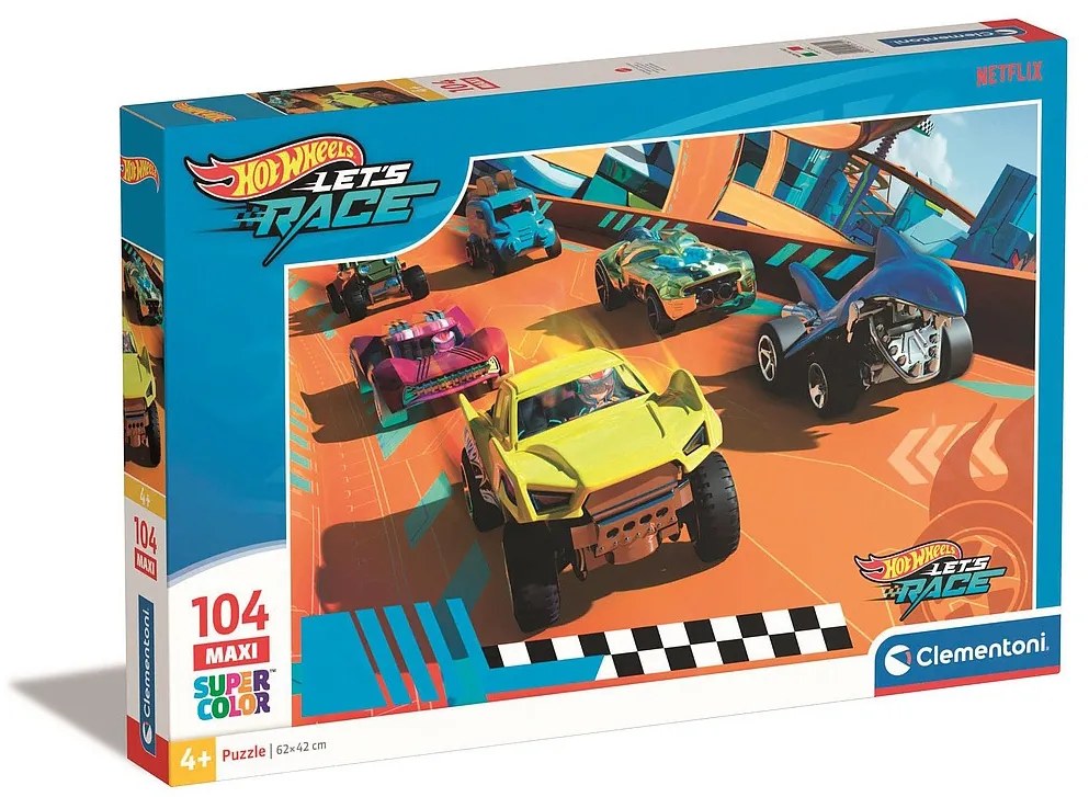 Hot Wheels Turbo Track Puzzle maxi de 104 piese Clementoni