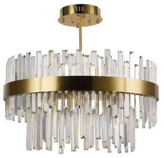 Lustră LED dimabilă pe tijă LED/80W/230V 3000-6500K auriu + telecomandă