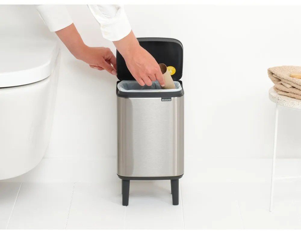 Coș de gunoi argintiu mat din oțel 4 l Bo Hi – Brabantia