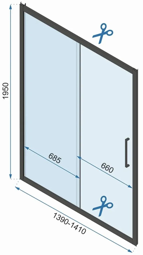 Rea Rapid Slide usi de dus 140 cm culisanta auriu periat sticla transparenta REA-K8591