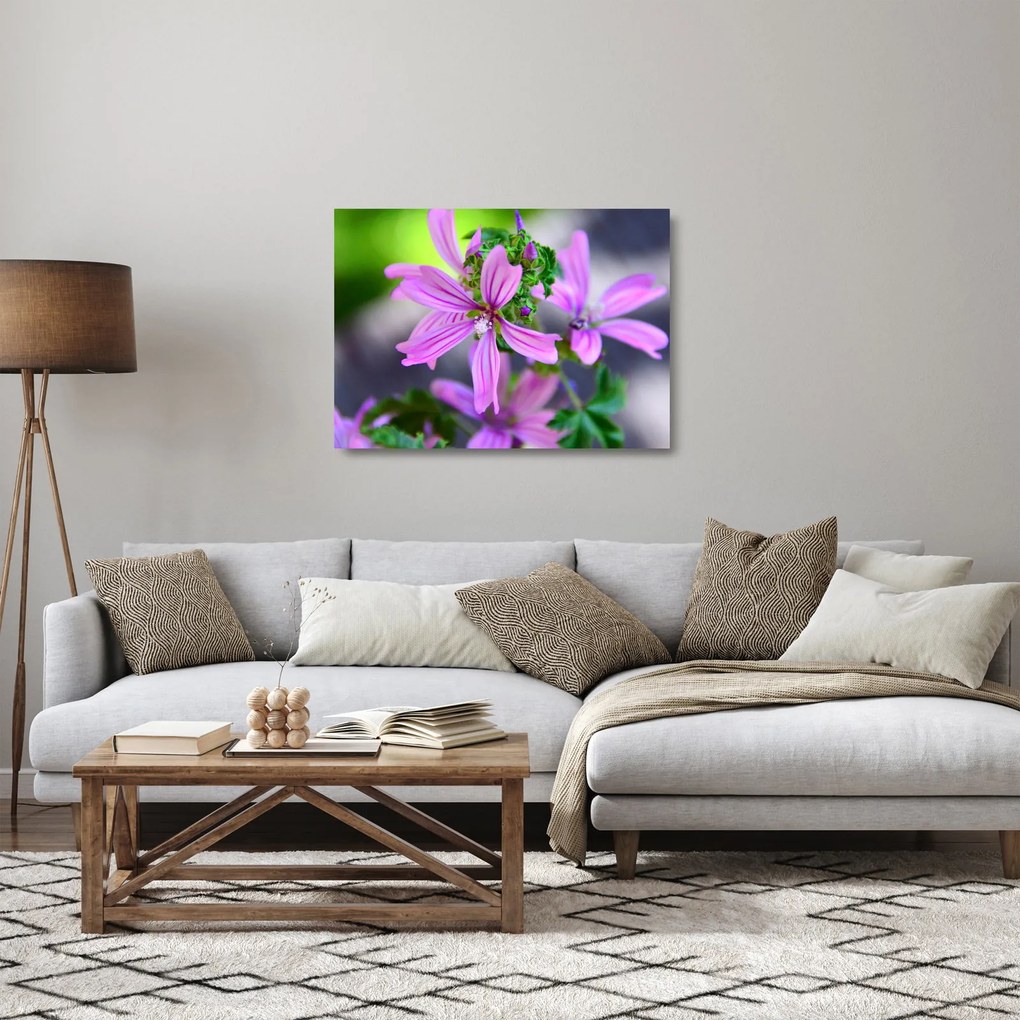 Tablou pe sticlă cu floarea detailat (70x50 cm)