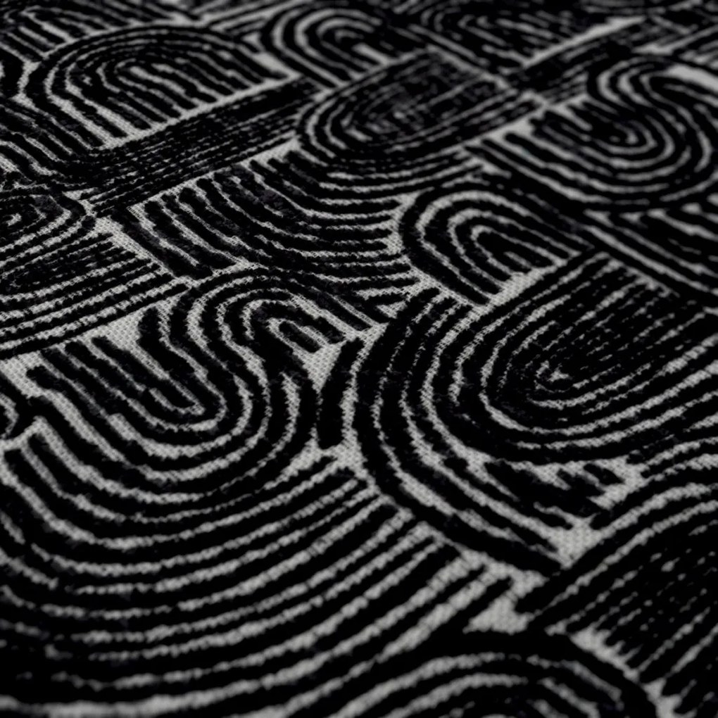 Scaun dining tapitat LUX Magnus, Solent alb cu negru