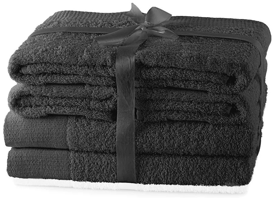 Prosoape de baie gri-închis 6 buc. din bumbac frotir Amari – AmeliaHome
