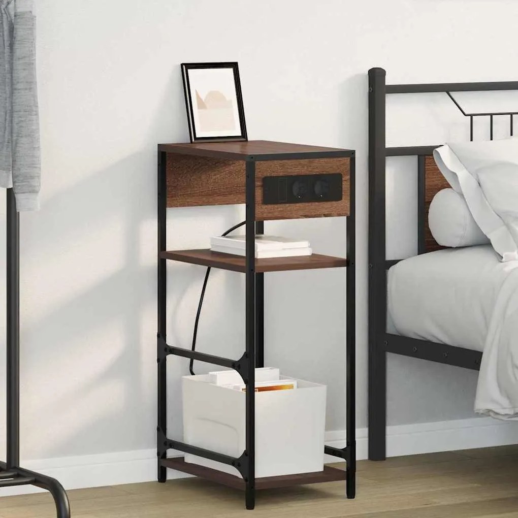 vidaXL Dulap de noapte Stejar brun 40 x 27 x 76 cm Lemn compozit