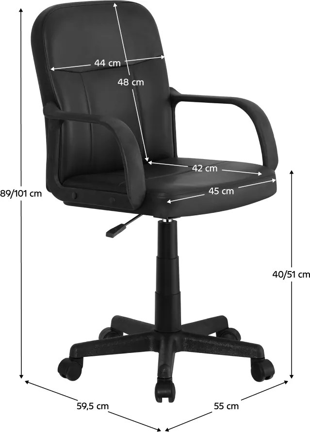 Scaun birou, negru, AYLA NEW