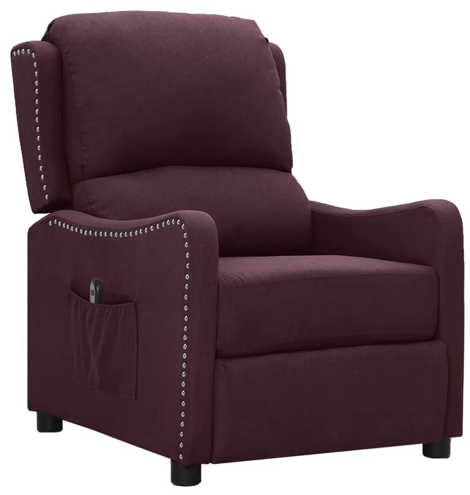 3098752 vidaXL Fotoliu rabatabil electric, violet, material textil