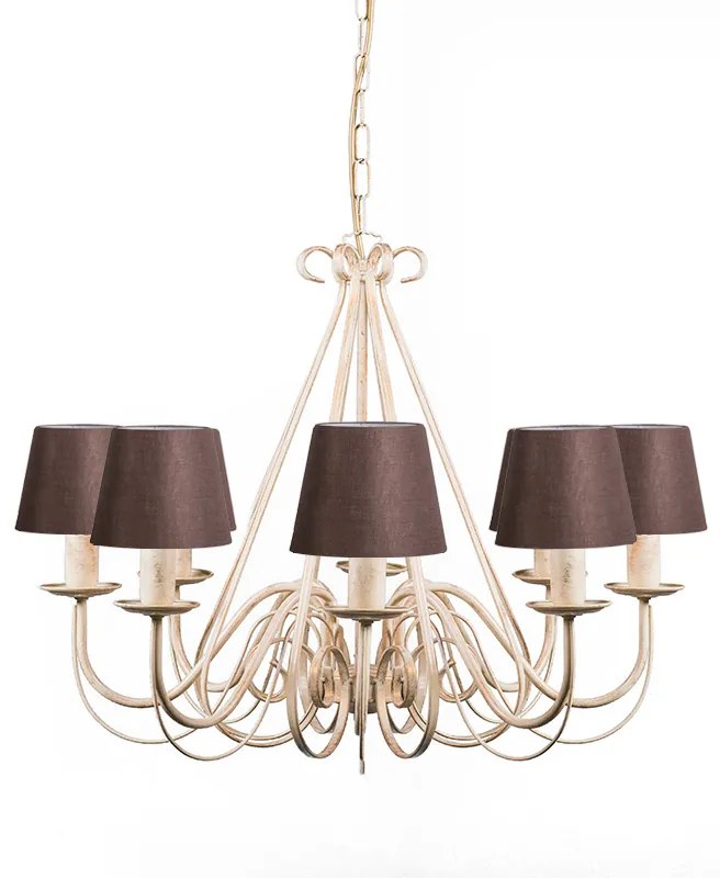 Candelabru bej 60 cm cu abajururi maro - Giuseppe