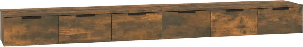 vidaXL Dulapuri perete 2 buc stejar afumat 102x30x20 cm lemn prelucrat