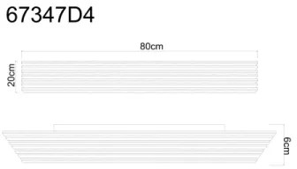 Globo HAYDEN 67347D4 - Plafonieră LED, 30W, 230V, 3000K, 80 x 20 cm